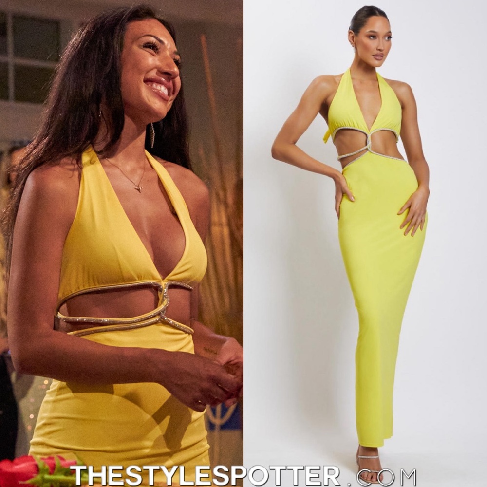 MESHKI NICHA Diamanté Cut Out Maxi Dress